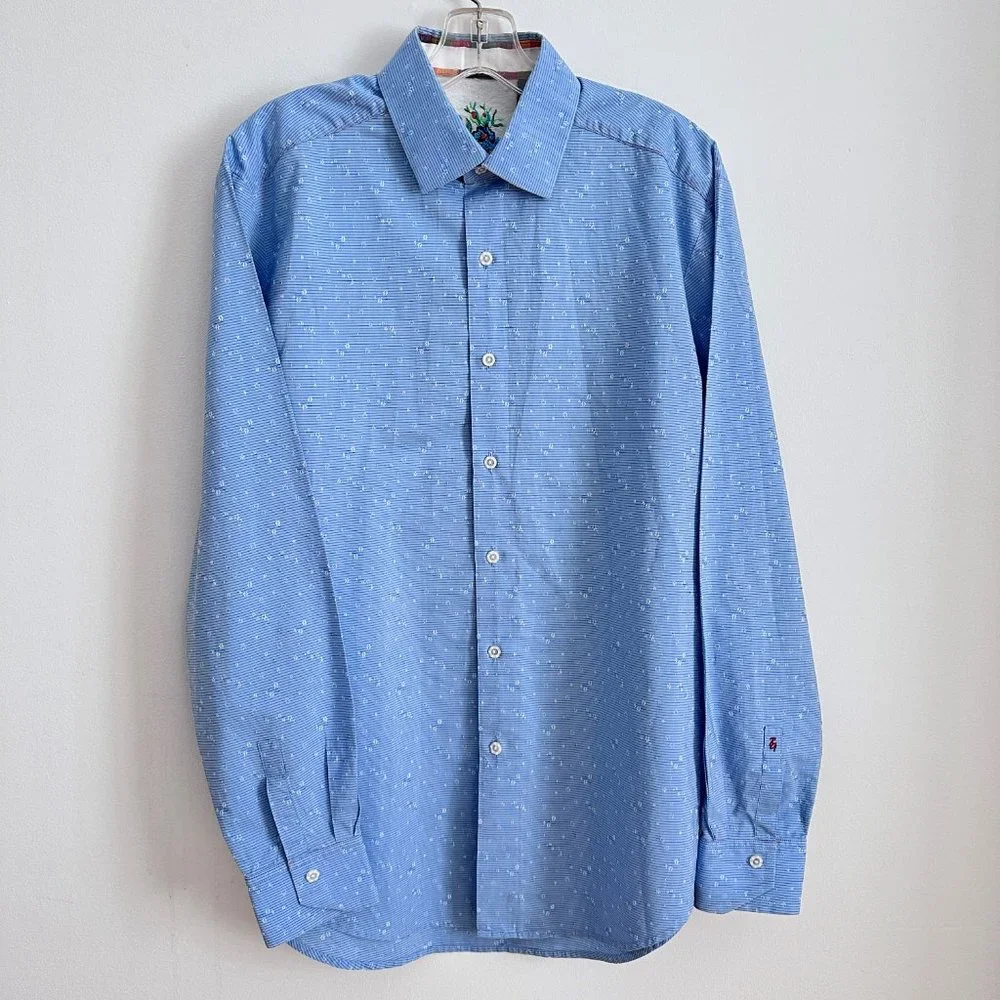 ROBERT GRAHAM made in India Blue 100% cotton Mens Shirt - Medium - Picture 2 of 11